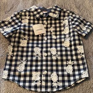 Toddler shirt sleeve pineapple button down
